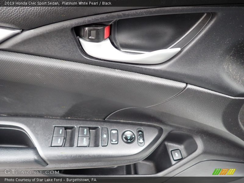 Platinum White Pearl / Black 2019 Honda Civic Sport Sedan