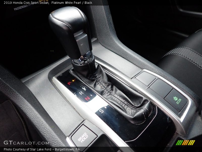 Platinum White Pearl / Black 2019 Honda Civic Sport Sedan