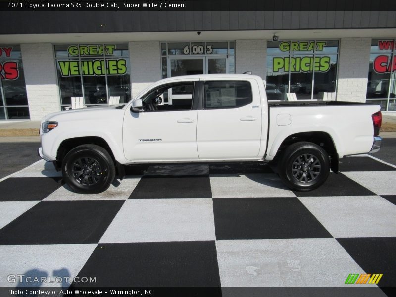 Super White / Cement 2021 Toyota Tacoma SR5 Double Cab
