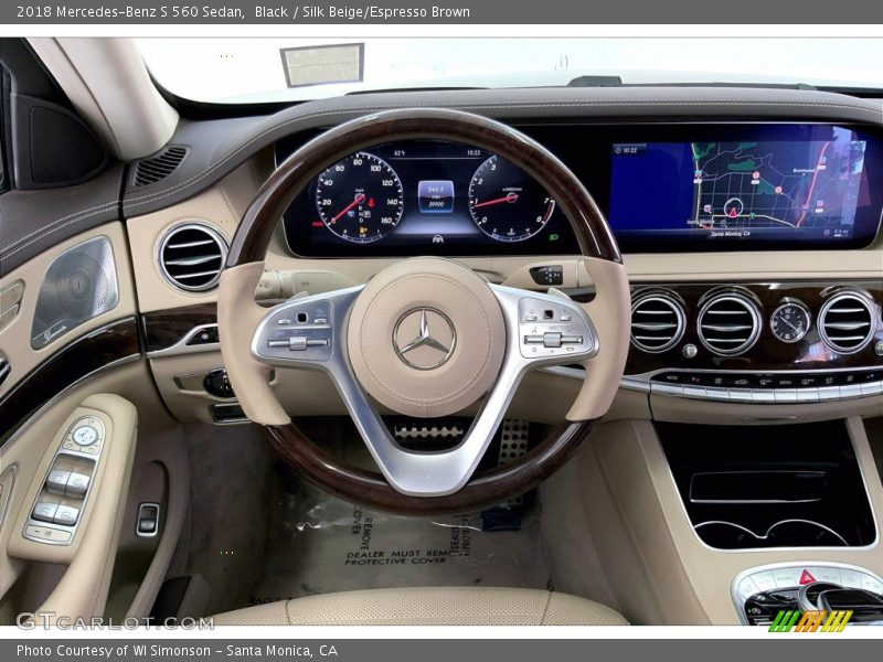 Black / Silk Beige/Espresso Brown 2018 Mercedes-Benz S 560 Sedan