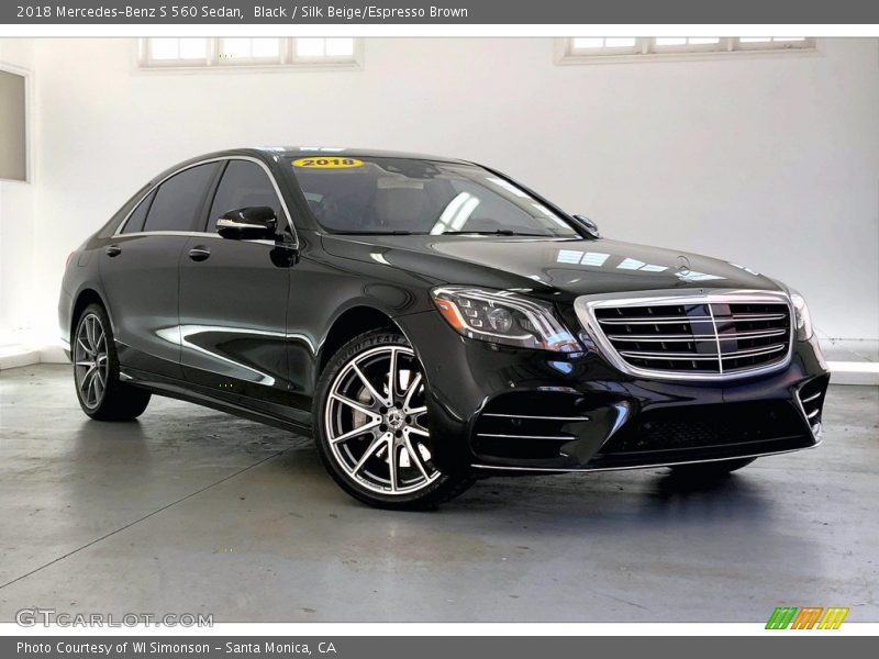 Black / Silk Beige/Espresso Brown 2018 Mercedes-Benz S 560 Sedan