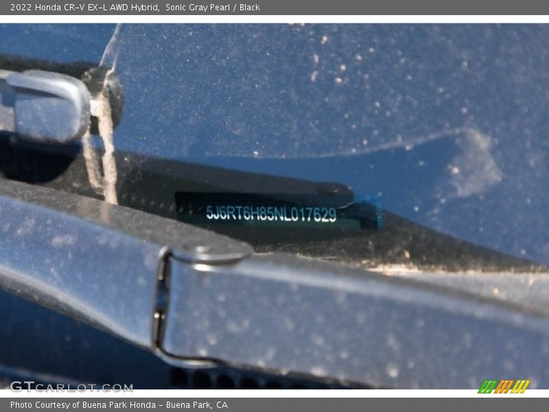 Sonic Gray Pearl / Black 2022 Honda CR-V EX-L AWD Hybrid