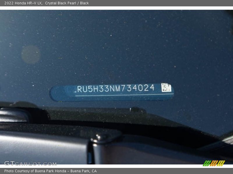 Crystal Black Pearl / Black 2022 Honda HR-V LX