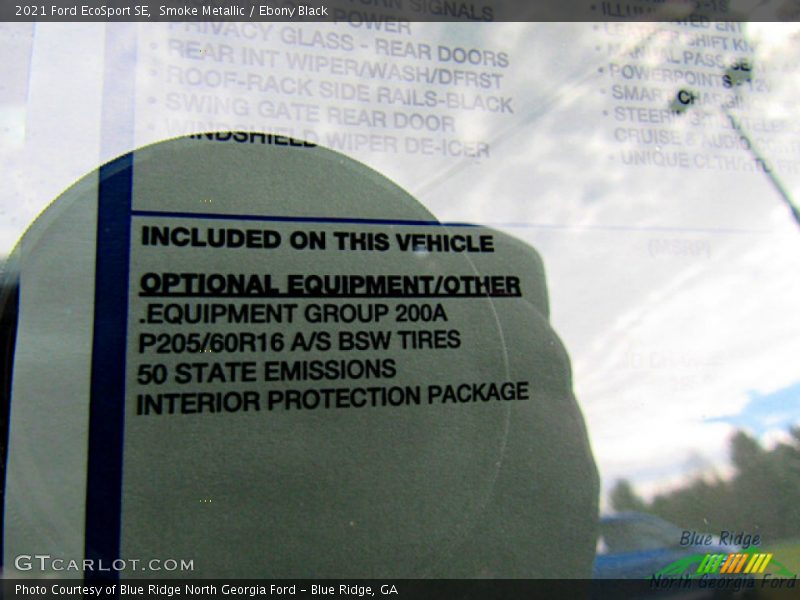 Smoke Metallic / Ebony Black 2021 Ford EcoSport SE