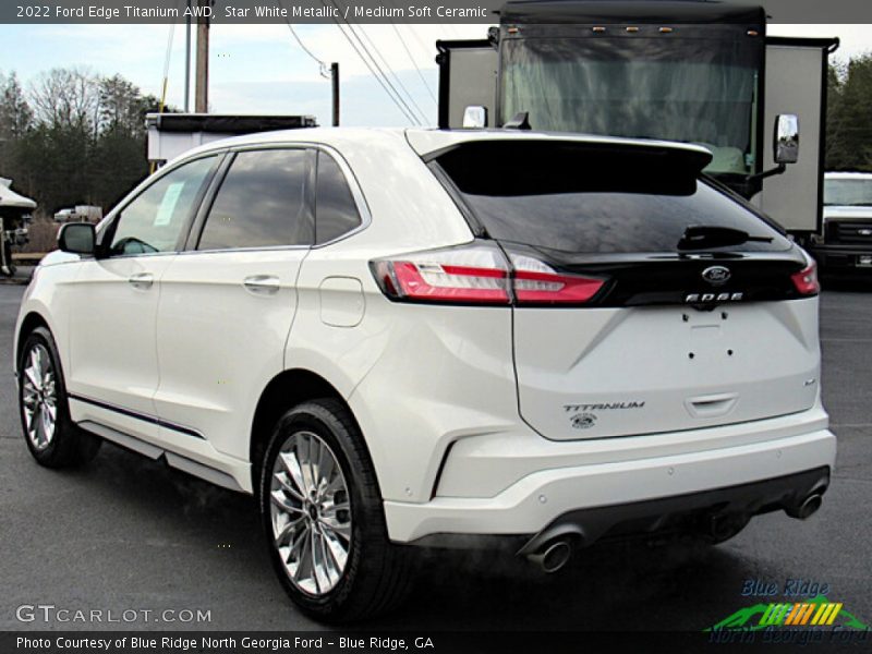 Star White Metallic / Medium Soft Ceramic 2022 Ford Edge Titanium AWD
