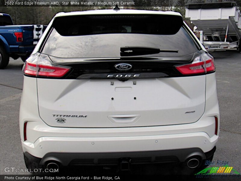 Star White Metallic / Medium Soft Ceramic 2022 Ford Edge Titanium AWD