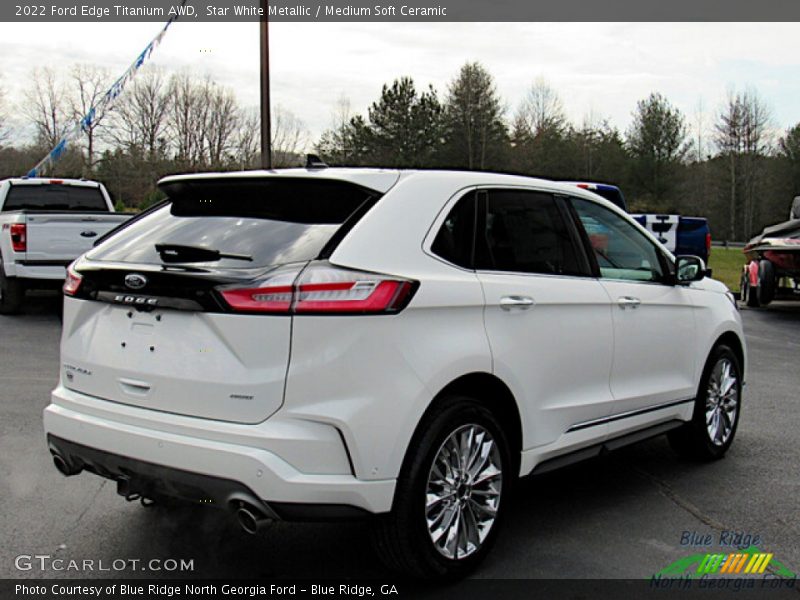 Star White Metallic / Medium Soft Ceramic 2022 Ford Edge Titanium AWD