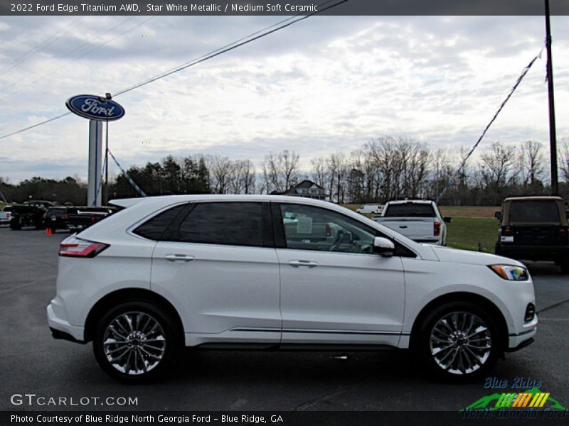 Star White Metallic / Medium Soft Ceramic 2022 Ford Edge Titanium AWD
