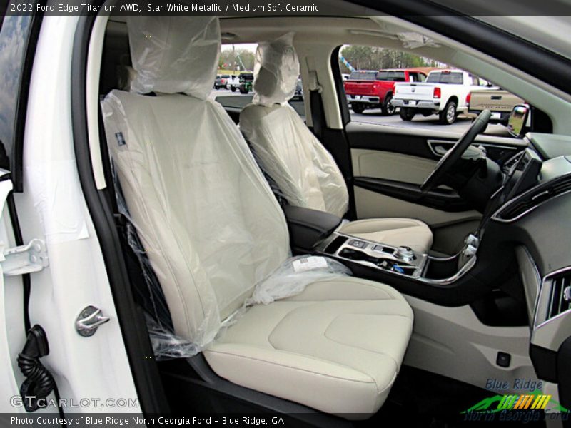 Star White Metallic / Medium Soft Ceramic 2022 Ford Edge Titanium AWD