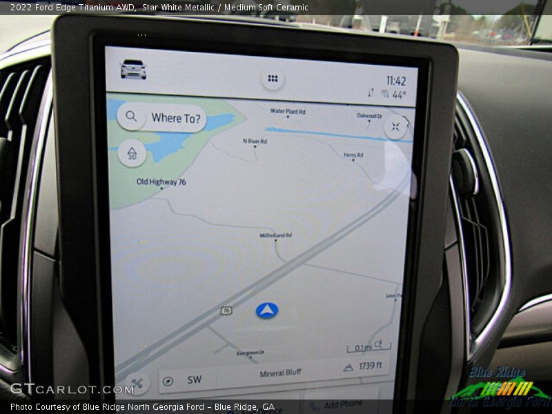 Star White Metallic / Medium Soft Ceramic 2022 Ford Edge Titanium AWD