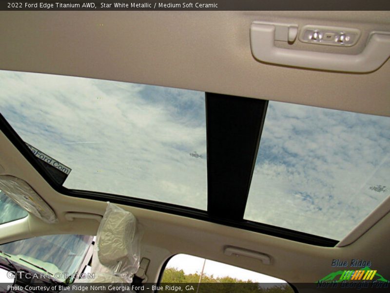 Star White Metallic / Medium Soft Ceramic 2022 Ford Edge Titanium AWD