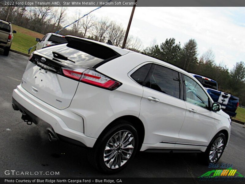 Star White Metallic / Medium Soft Ceramic 2022 Ford Edge Titanium AWD