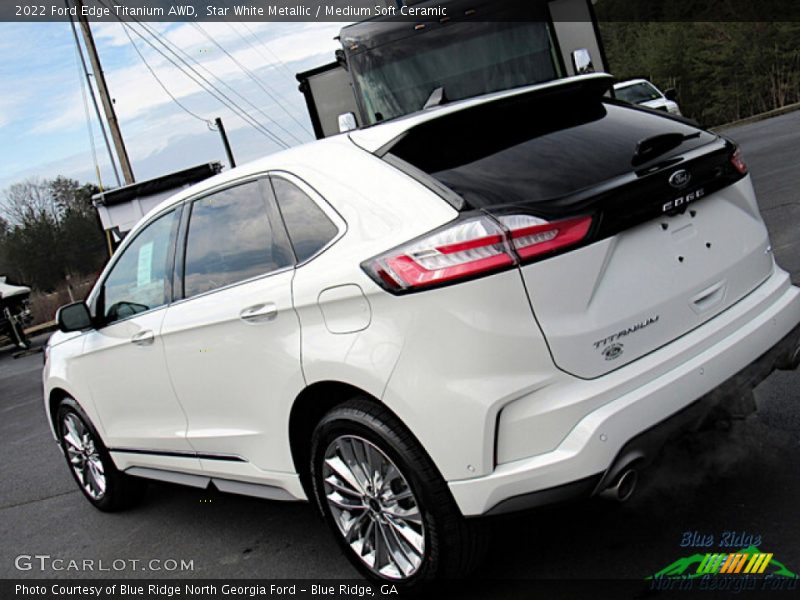 Star White Metallic / Medium Soft Ceramic 2022 Ford Edge Titanium AWD