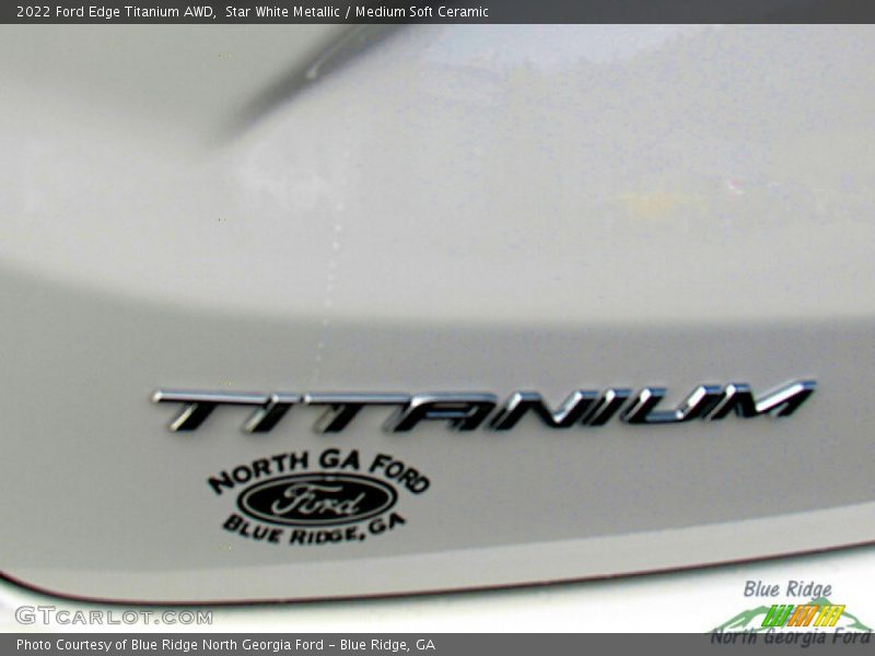 Star White Metallic / Medium Soft Ceramic 2022 Ford Edge Titanium AWD