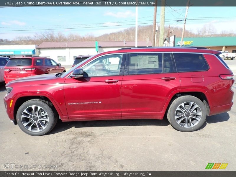 Velvet Red Pearl / Global Black/Steel Gray 2022 Jeep Grand Cherokee L Overland 4x4