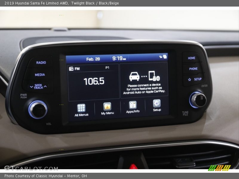 Twilight Black / Black/Beige 2019 Hyundai Santa Fe Limited AWD