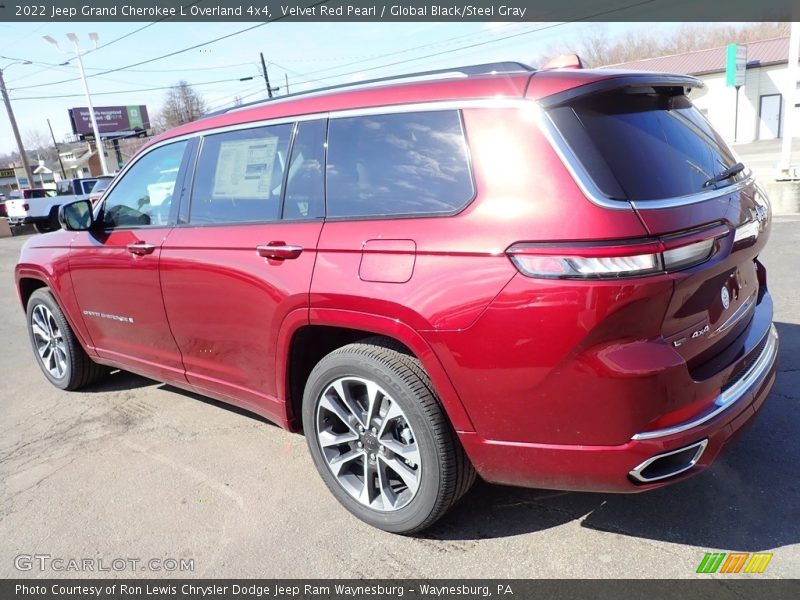 Velvet Red Pearl / Global Black/Steel Gray 2022 Jeep Grand Cherokee L Overland 4x4