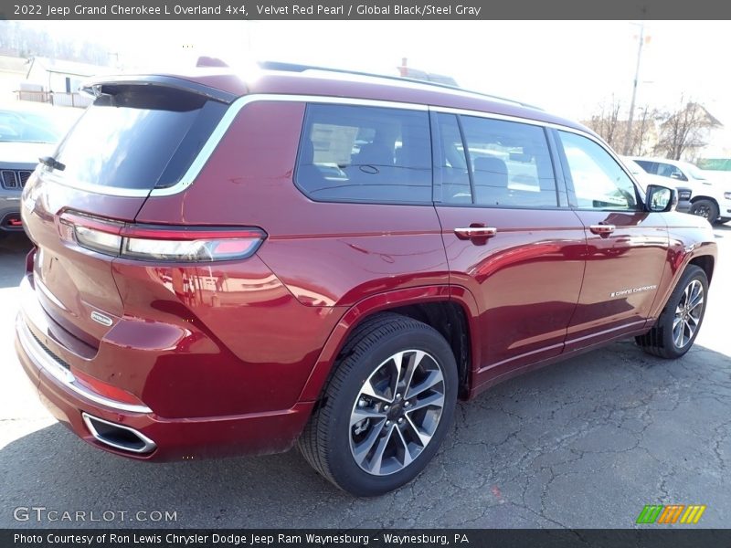 Velvet Red Pearl / Global Black/Steel Gray 2022 Jeep Grand Cherokee L Overland 4x4