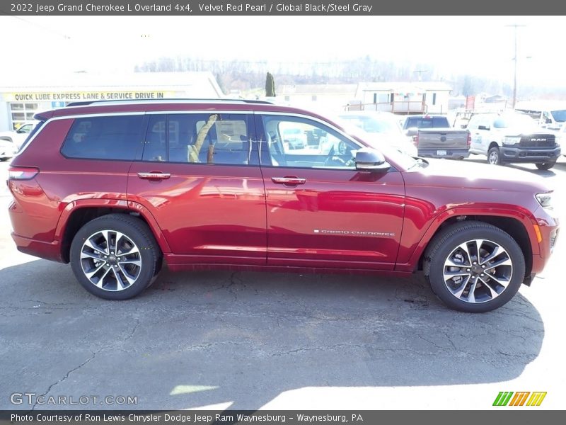 Velvet Red Pearl / Global Black/Steel Gray 2022 Jeep Grand Cherokee L Overland 4x4