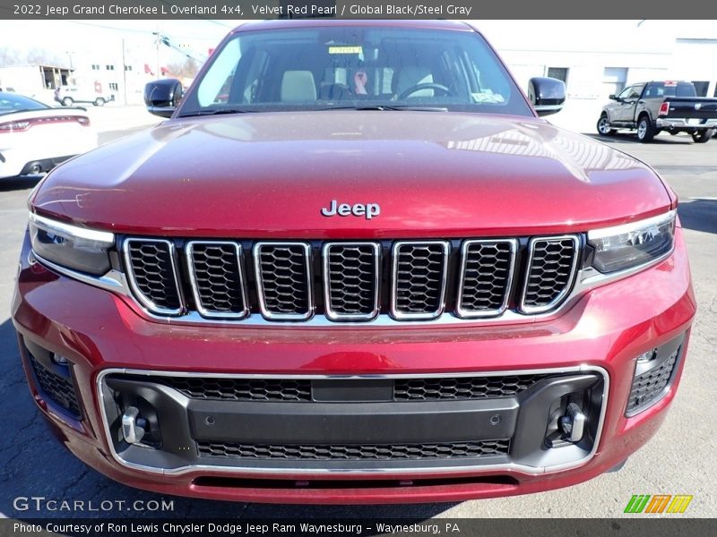 Velvet Red Pearl / Global Black/Steel Gray 2022 Jeep Grand Cherokee L Overland 4x4