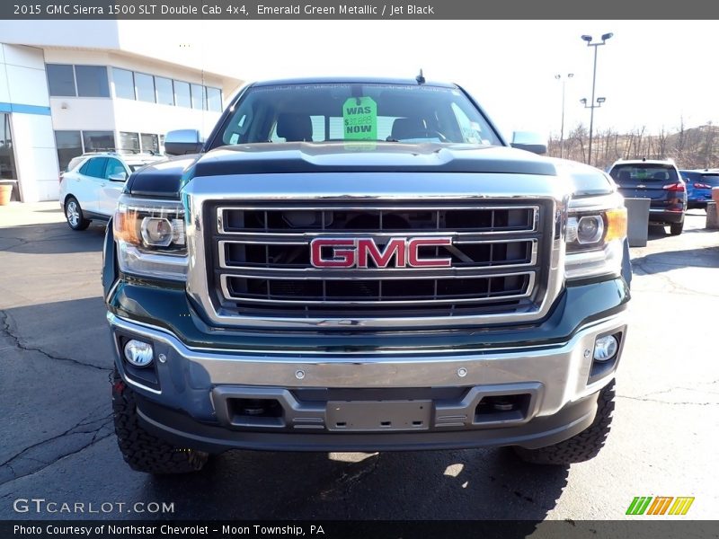 Emerald Green Metallic / Jet Black 2015 GMC Sierra 1500 SLT Double Cab 4x4