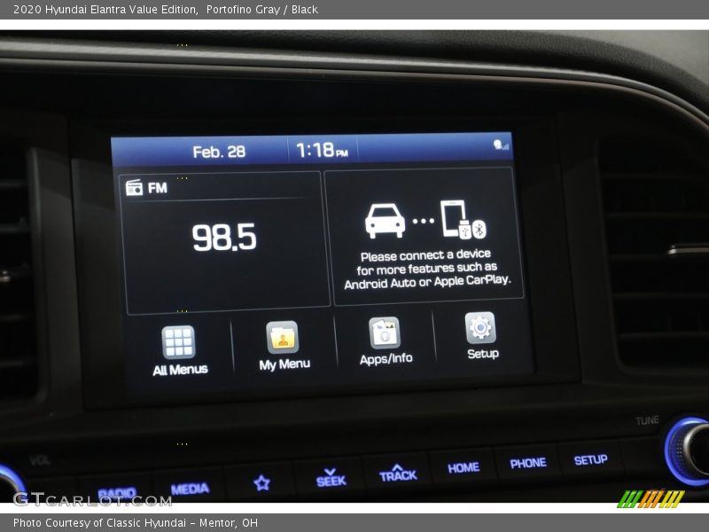 Portofino Gray / Black 2020 Hyundai Elantra Value Edition