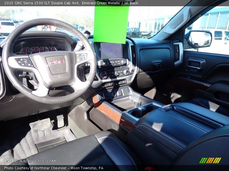 Emerald Green Metallic / Jet Black 2015 GMC Sierra 1500 SLT Double Cab 4x4