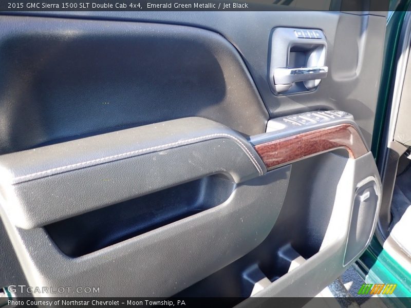 Emerald Green Metallic / Jet Black 2015 GMC Sierra 1500 SLT Double Cab 4x4