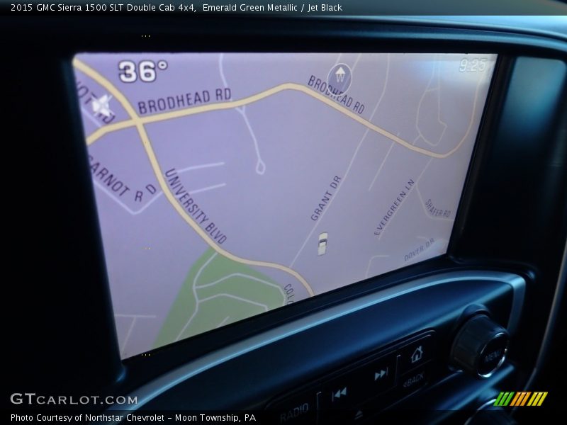 Emerald Green Metallic / Jet Black 2015 GMC Sierra 1500 SLT Double Cab 4x4