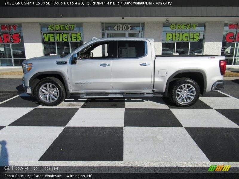 Quicksilver Metallic / Dark Walnut/Dark Ash Gray 2021 GMC Sierra 1500 SLT Double Cab 4WD