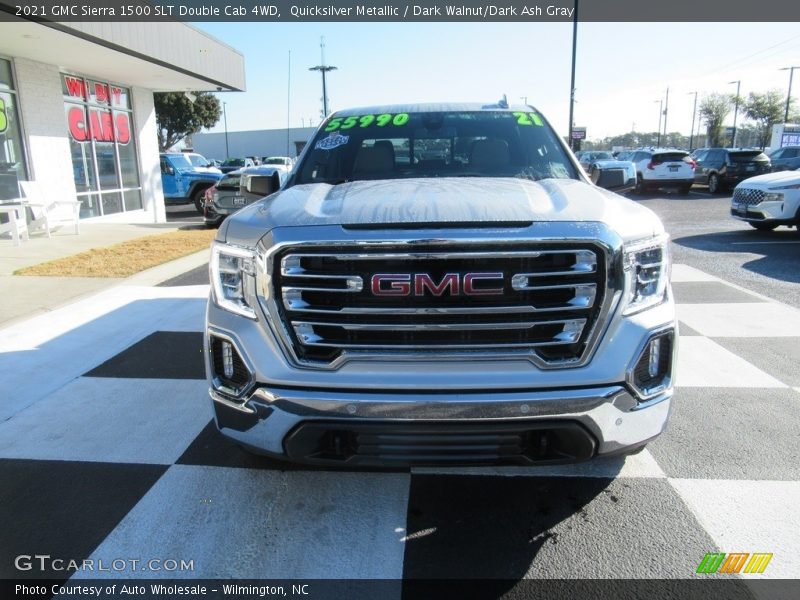 Quicksilver Metallic / Dark Walnut/Dark Ash Gray 2021 GMC Sierra 1500 SLT Double Cab 4WD