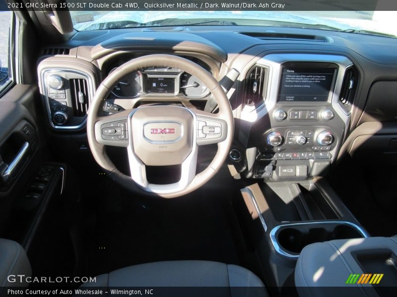 Quicksilver Metallic / Dark Walnut/Dark Ash Gray 2021 GMC Sierra 1500 SLT Double Cab 4WD