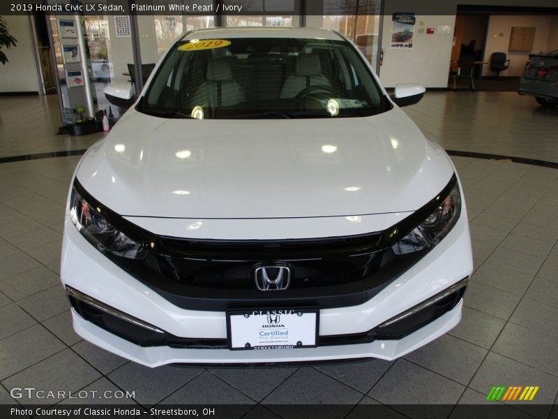 Platinum White Pearl / Ivory 2019 Honda Civic LX Sedan