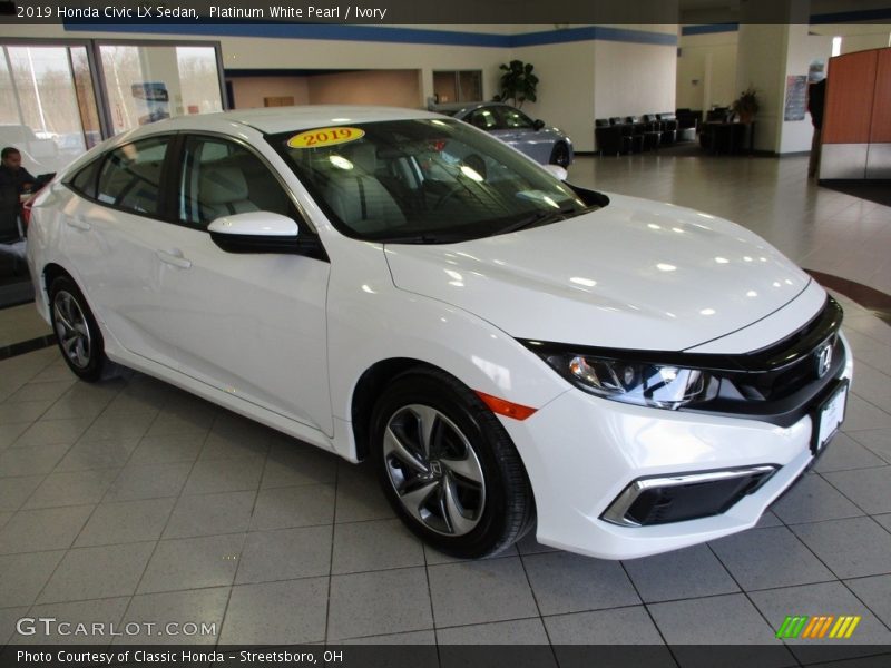 Platinum White Pearl / Ivory 2019 Honda Civic LX Sedan