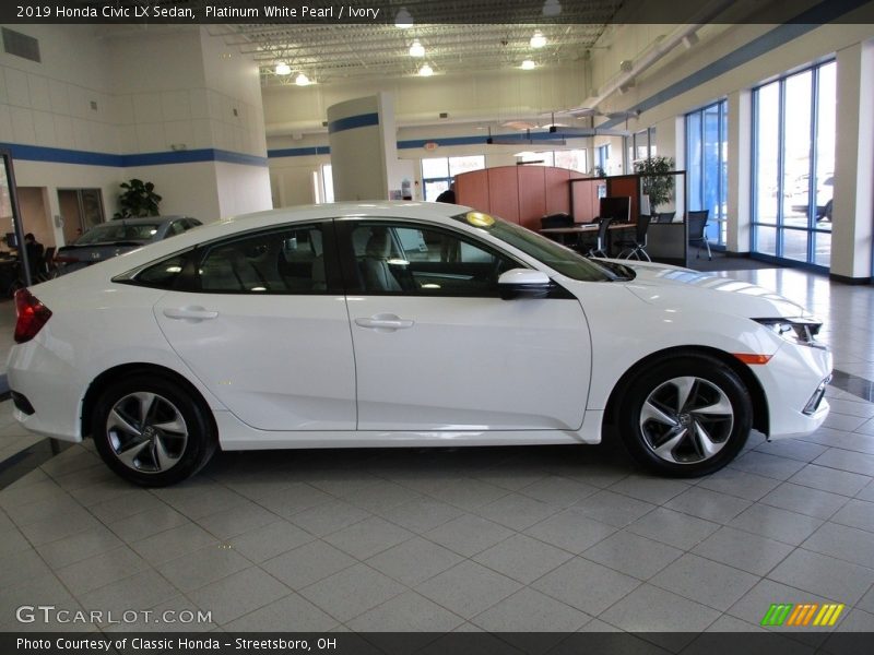 Platinum White Pearl / Ivory 2019 Honda Civic LX Sedan