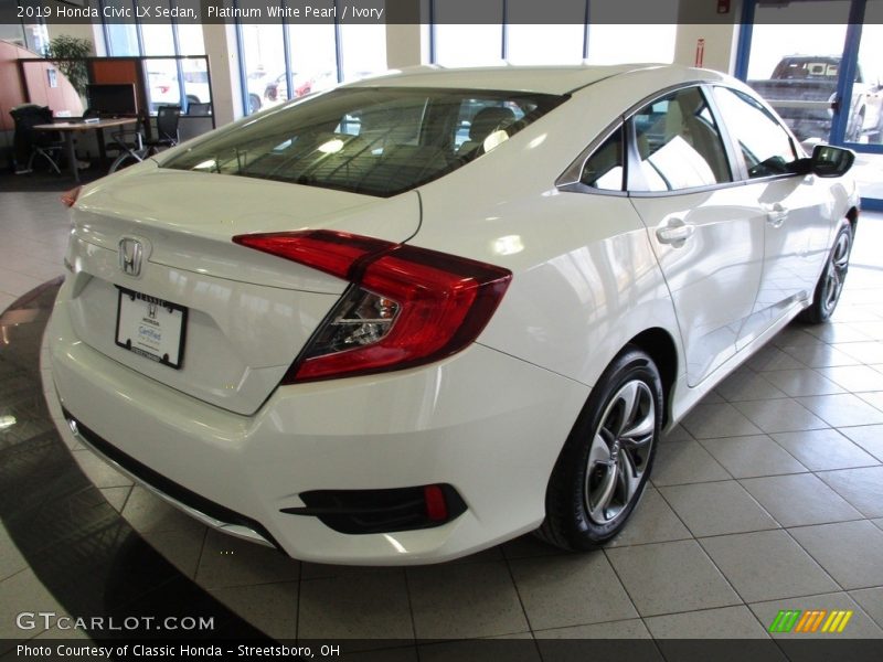 Platinum White Pearl / Ivory 2019 Honda Civic LX Sedan