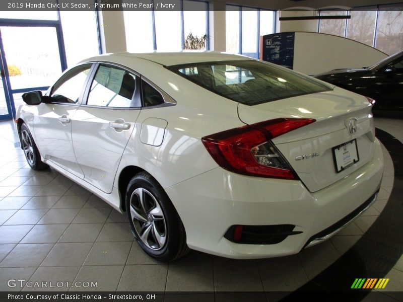 Platinum White Pearl / Ivory 2019 Honda Civic LX Sedan