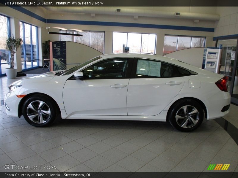 Platinum White Pearl / Ivory 2019 Honda Civic LX Sedan