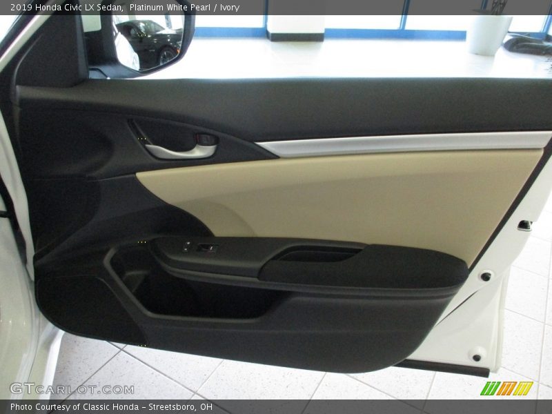 Platinum White Pearl / Ivory 2019 Honda Civic LX Sedan