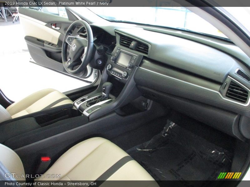 Platinum White Pearl / Ivory 2019 Honda Civic LX Sedan
