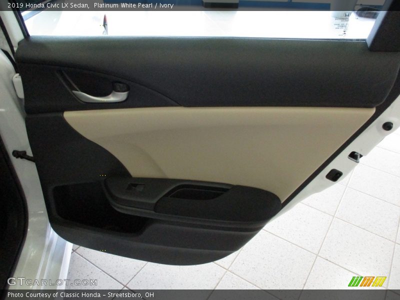 Platinum White Pearl / Ivory 2019 Honda Civic LX Sedan