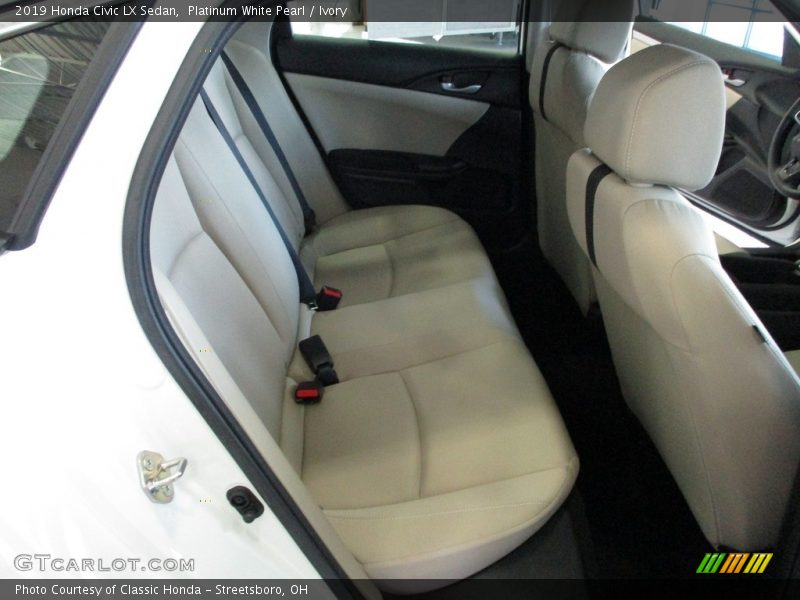 Platinum White Pearl / Ivory 2019 Honda Civic LX Sedan