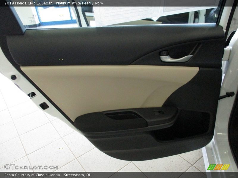 Platinum White Pearl / Ivory 2019 Honda Civic LX Sedan