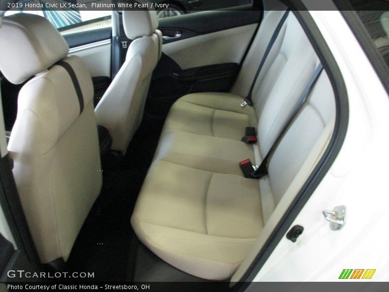 Platinum White Pearl / Ivory 2019 Honda Civic LX Sedan