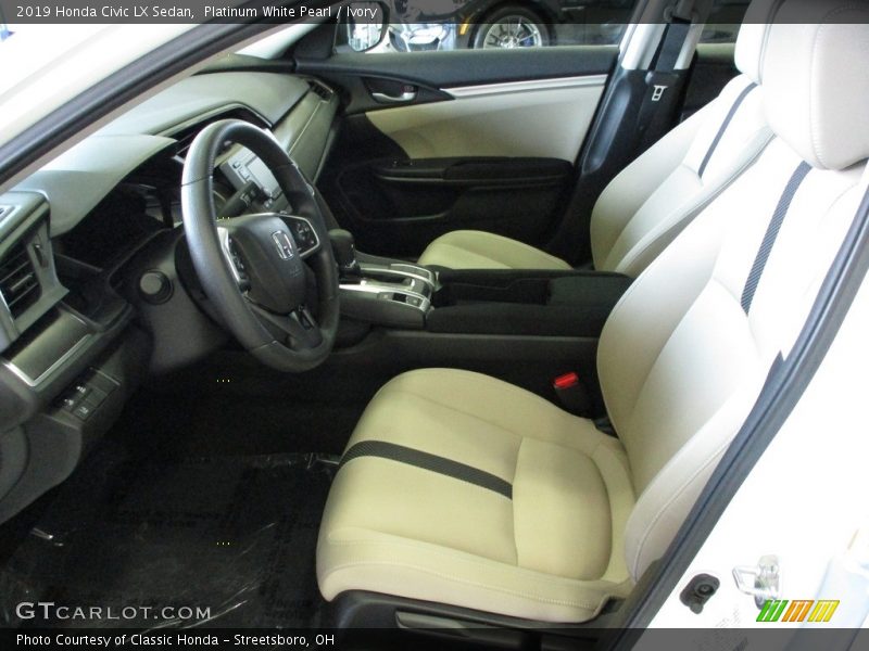 Platinum White Pearl / Ivory 2019 Honda Civic LX Sedan