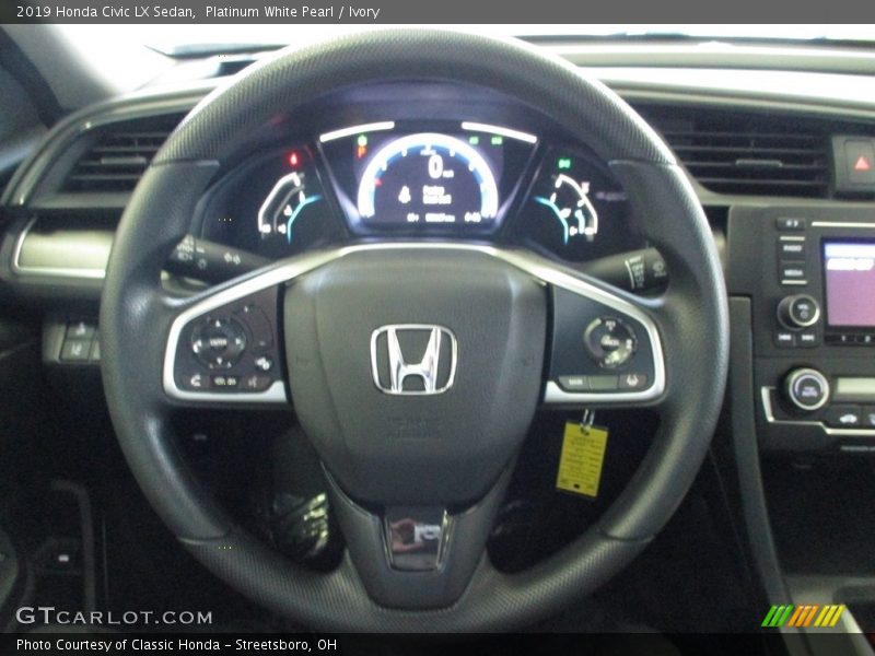 Platinum White Pearl / Ivory 2019 Honda Civic LX Sedan