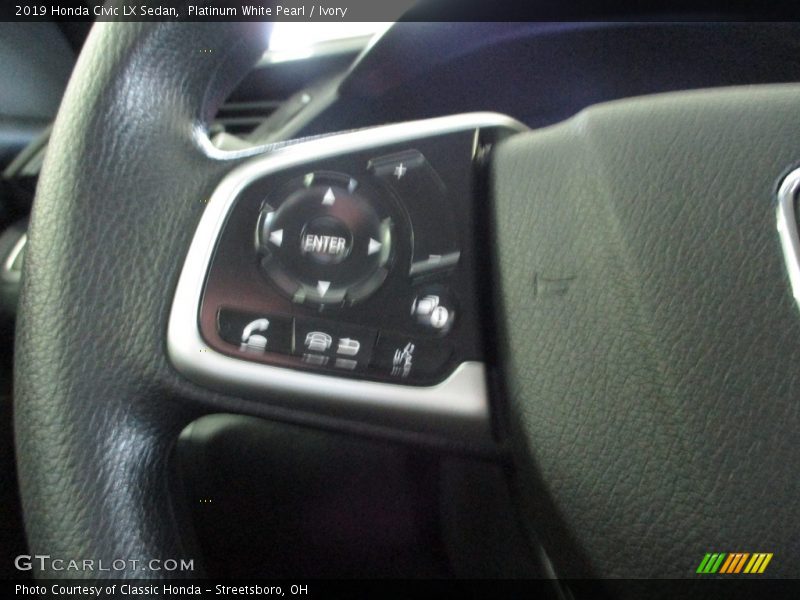 Platinum White Pearl / Ivory 2019 Honda Civic LX Sedan