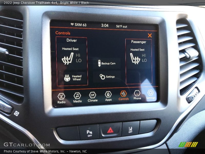 Controls of 2022 Cherokee Trailhawk 4x4