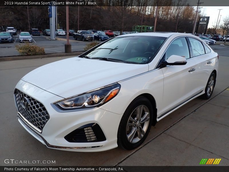 Quartz White Pearl / Black 2019 Hyundai Sonata Sport