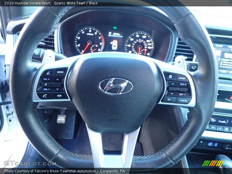 Quartz White Pearl / Black 2019 Hyundai Sonata Sport